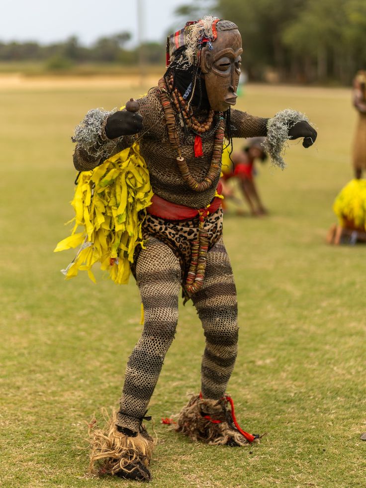 Traditional masked dancer